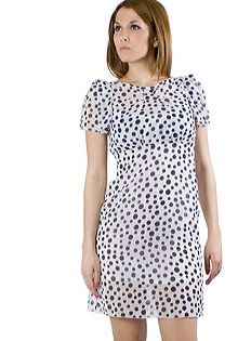 rochie-alba-buline-negre Rochie alba cu buline negre