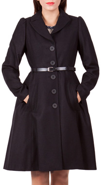 Palton negru din lana