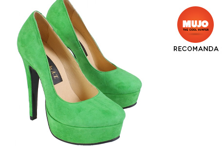 Pantofi de dama din piele de culoare verde